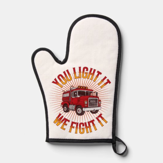 Funny Firehouse Kitchen Ofenhandschuh (Vorderseite)