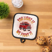 Funny Firehouse Kitchen Square Topflappen (Oben Unten)