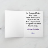 Funny Fireman Birthday Card Passen Sie es an! Karte (Innenseite)