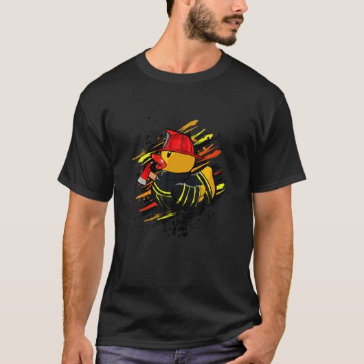 Funny Fireman Duck T-Shirt (Vorderseite)