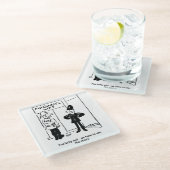 Funny Fireman Feuerwehrmann und Polizist Cartoon Glasuntersetzer (Schrägansicht)