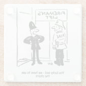 Funny Fireman Feuerwehrmann und Polizist Cartoon Glasuntersetzer (Rückseite)