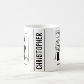 Funny Fireman Feuerwehrmann und Polizist Cartoon Kaffeetasse (Mittel)