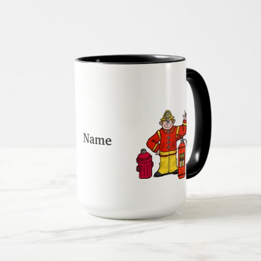 Funny Fireman Tasse Anpassen Sie es! (VorderseiteRechts)