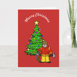 Funny Fireman Weihnachtsgrußkarte Feiertagskarte
