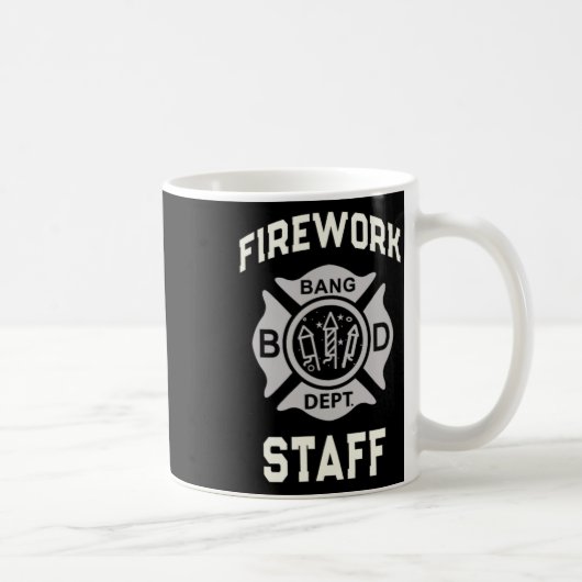 Funny Firework Staff 4. Juli Team Safety Direktion Kaffeetasse (Rechts)