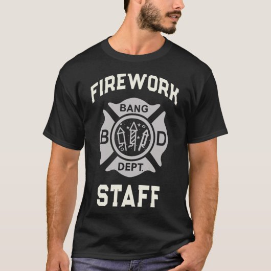 Funny Firework Staff 4. Juli Team Safety Direktion T-Shirt (Vorderseite)