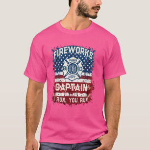 Funny FIREWORKS CAPTAIN Safety Director Pyro Offiz T-Shirt