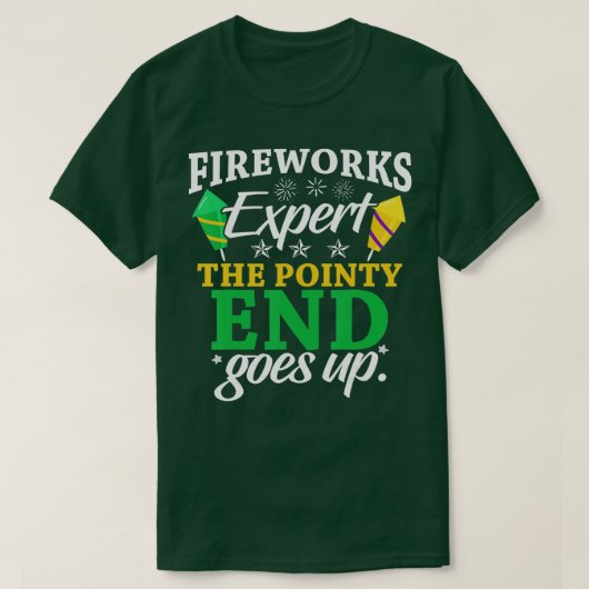 Funny Fireworks Experte Das Pointy End geht über d T-Shirt (Design vorne)