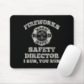 Funny Fireworks Safety Director Firefighter Americ Mousepad (Mit Mouse)