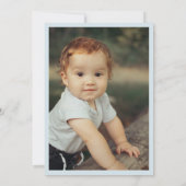 Funny First Birthday Baby Boy Cute Stats Photo Einladung (Rückseite)