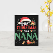 Funny First Christmas As A Nana Matching Family Xm Karte (Gelbe Blume)