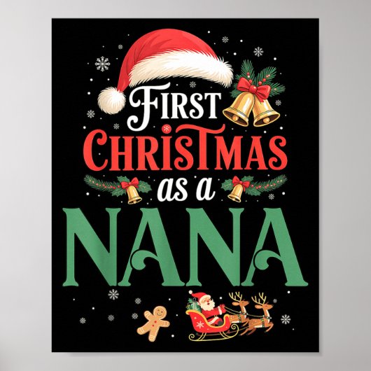 Funny First Christmas As A Nana Matching Family Xm Poster (Vorne)