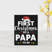 Funny First Christmas As A Papa To Be New Papa Chr Karte (Gelbe Blume)