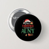 Funny First Christmas As An Aunt Matching Family X Button (Vorne & Hinten)