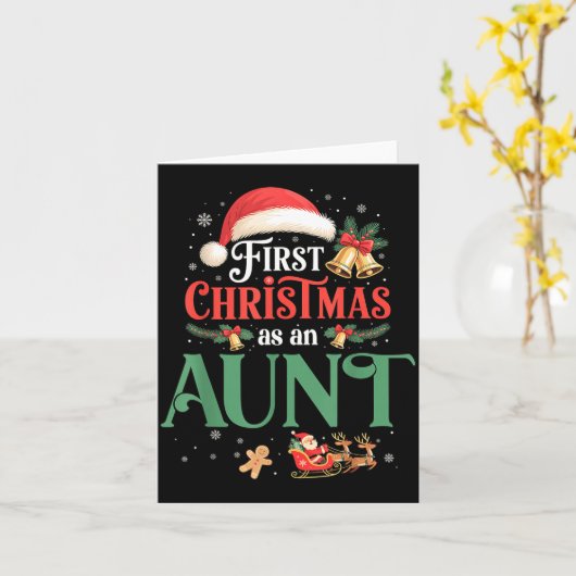 Funny First Christmas As An Aunt Matching Family X Karte (Gelbe Blume)