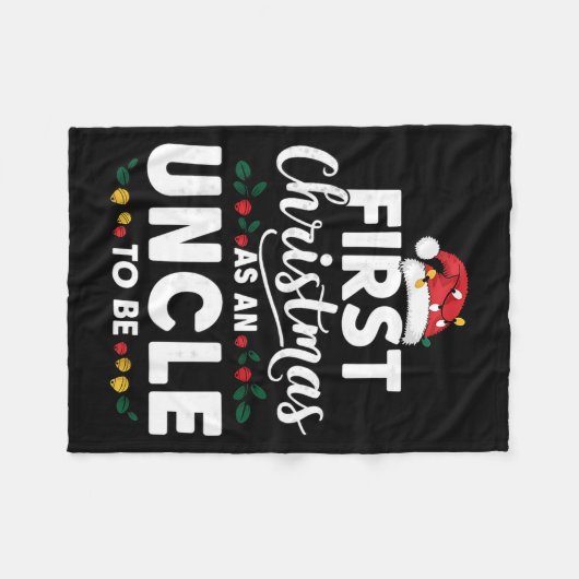 Funny First Christmas As An Uncle To Be New Uncle  Fleecedecke (Vorderseite (Horizontal))