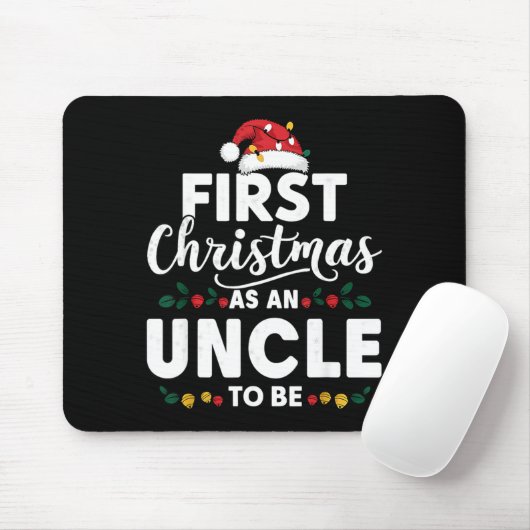 Funny First Christmas As An Uncle To Be New Uncle  Mousepad (Mit Mouse)