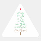 Funny First Christmas Married 1 Year Wed xmas Dreieckiger Aufkleber (Vorderseite)