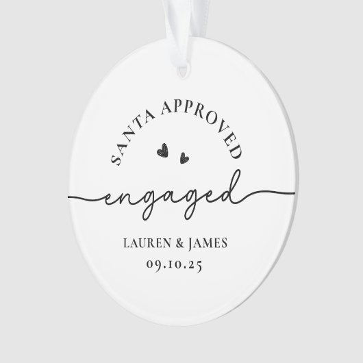 Funny First Christmas Verlobt Coupe Personalisiert Ornament (Vorderseite)