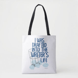 Funny First Draft Author Book Slogan Design Tasche