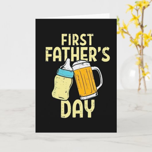 Funny First Father's Day Matching daddy and child Karte (Gelbe Blume)