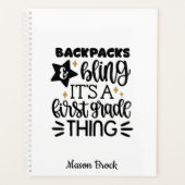 Funny First grade personalisiertes Geschenk Planer (Vorderseite)