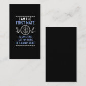  Funny First Mate Joke Nautic Sailing Spaß Visitenkarte (Vorne/Hinten)