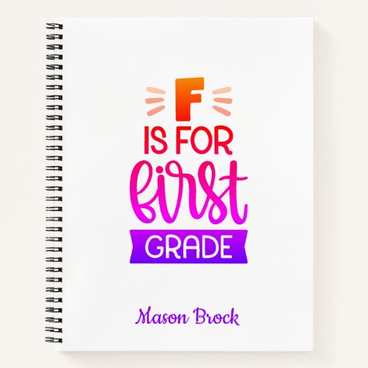 Funny First School personalisierte Gabe Notizblock (Vorderseite)