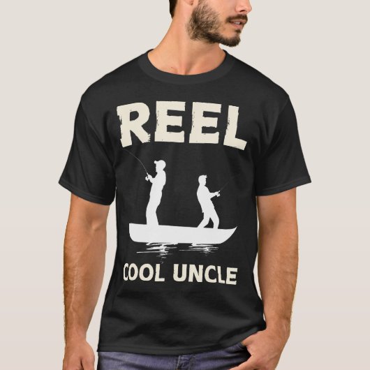 Funny First Time Uncle Design For Men Reel Fishing T-Shirt (Vorderseite)
