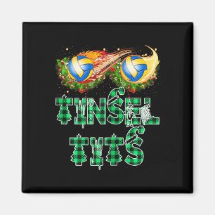 Funny First Xmas als Momma Tinsel Volleyball Mama Magnet