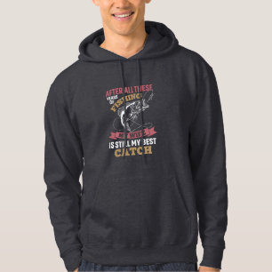 Funny Fischer Mann zitieren meine Ehefrau ist der  Hoodie