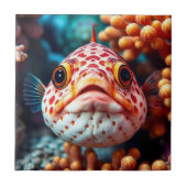 Funny Fish and Coral Close Fliese (Vorderseite)