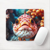 Funny Fish and Coral Close  Mousepad (Mit Mouse)
