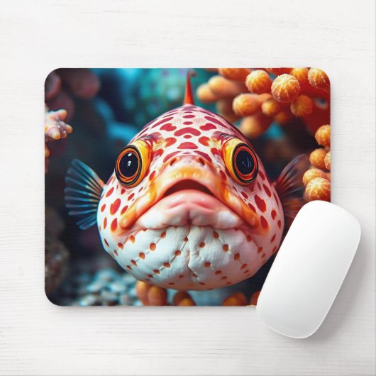Funny Fish and Coral Close  Mousepad (Mit Mouse)