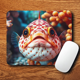 Funny Fish and Coral Close Mousepad