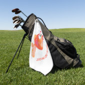 Funny Fish and Worm Golf Towel - Custom Text Golfhandtuch (Gras)
