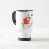Funny Fish and Worm Love Romantic Travel Mug Reisebecher (Vorderseite Links)