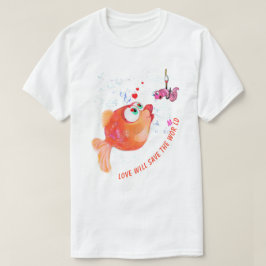Funny Fish and Worm Playful T-Shirt