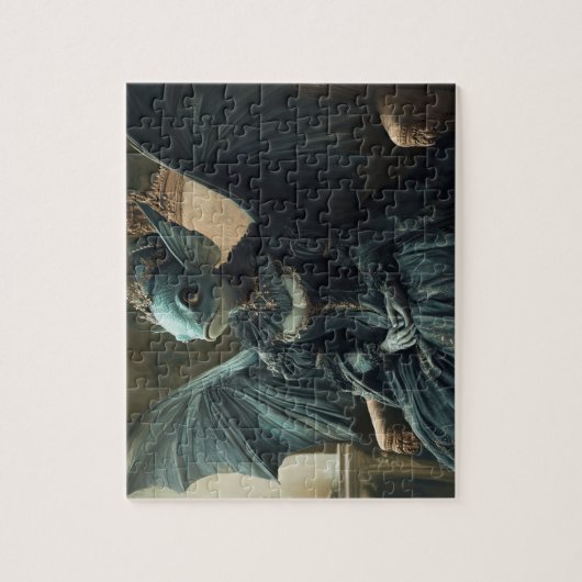 Funny Fish Bat Royalty AI Generierte Kunst Puzzle (Vertikal)