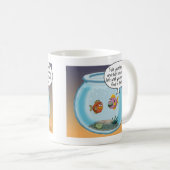 Funny Fish Directors Cartoon über Leben und Tod Kaffeetasse (VorderseiteRechts)