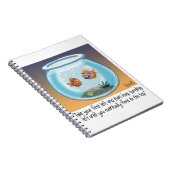 Funny Fish Directors Cartoon über Leben und Tod Notizblock (Rechte Seite)