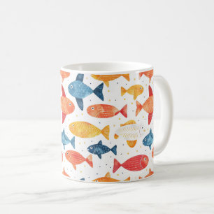 Funny Fish farbiges Muster Kaffeetasse