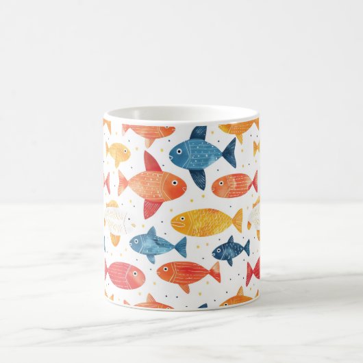 Funny Fish farbiges Muster Kaffeetasse (Mittel)