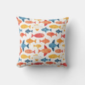 Funny Fish farbiges Muster Kissen (Vorderseite)