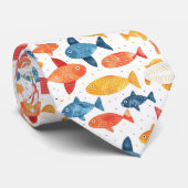 Funny Fish farbiges Muster Krawatte (Gerollt)