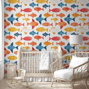 Funny Fish farbiges Muster Tapete
