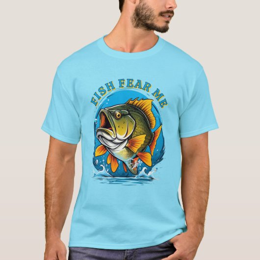 Funny Fish Fear Me Fisherman Sports T-Shirt (Vorderseite)
