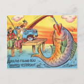 Funny Fish Fish Postcard Fisherman Cartoon Postkarte (Vorderseite)