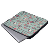 Funny Fish: handgezeichnet nahtloses Muster. Laptopschutzhülle (Vorne Knopf)